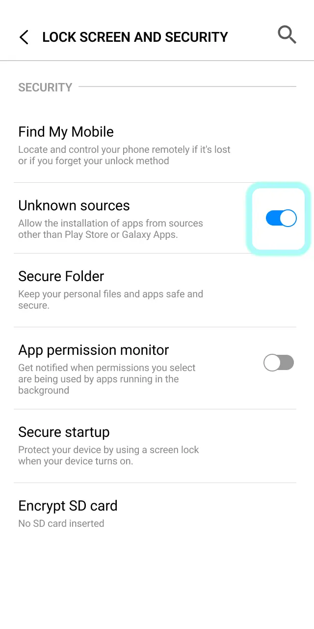 Enable Install unknown apps in Android settings to allow the Lucky Coin APK installation.