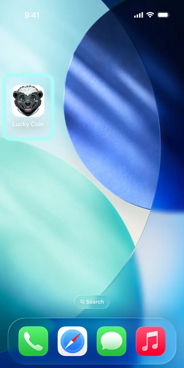 Tap Add to confirm and open the Lucky Coin app icon from your home screen to start playing.