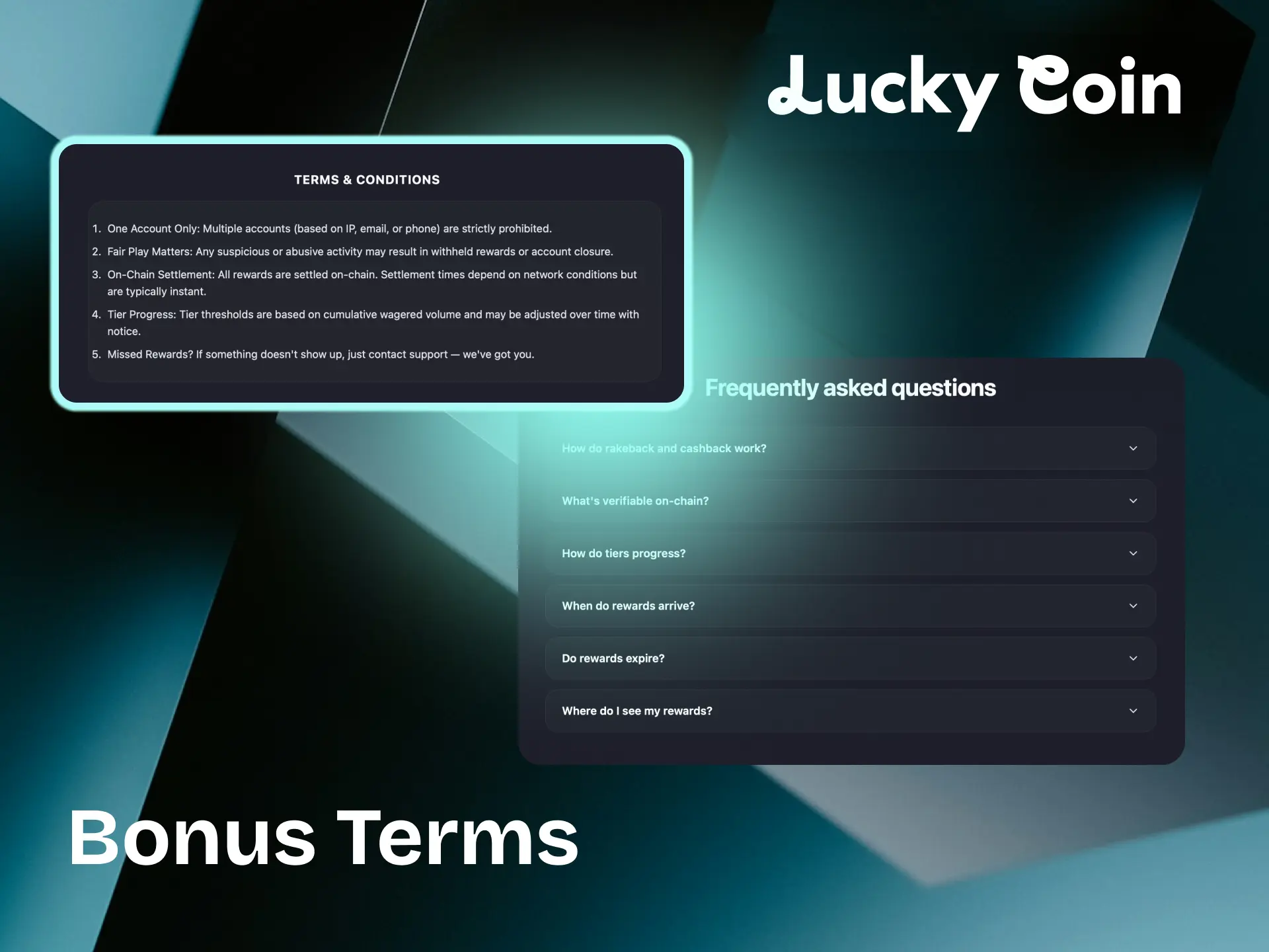 Lucky Coin bonus terms and conditions