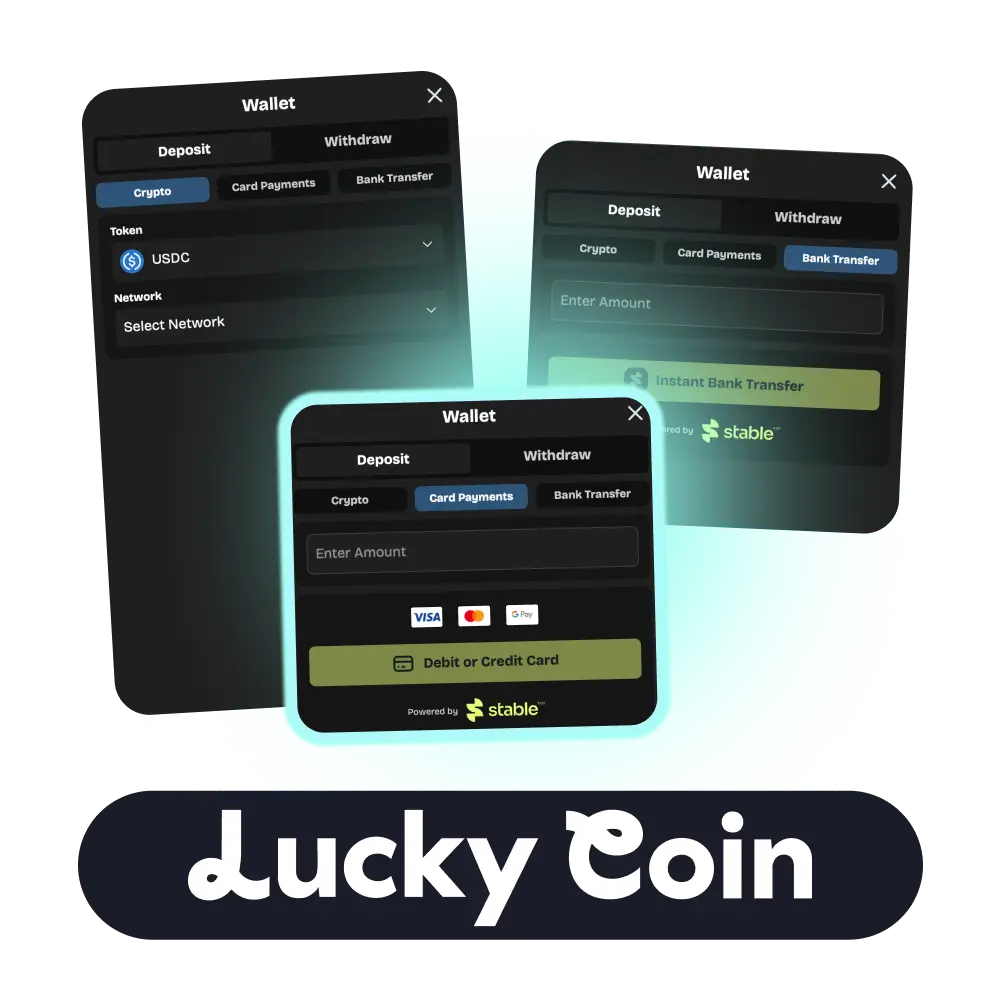 Lucky Coin deposit methods available in New Zealand