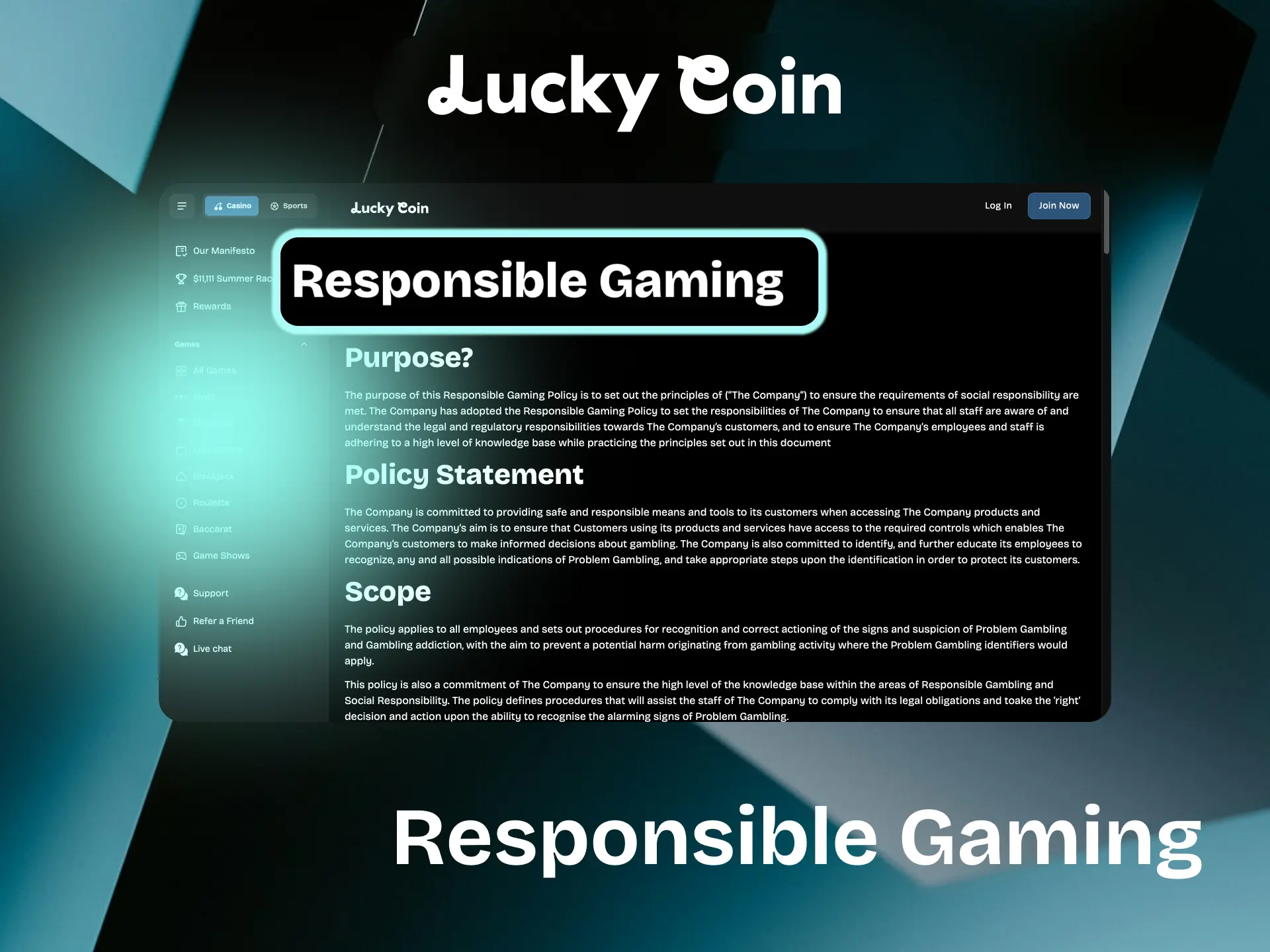 Responsible gaming tools at Lucky Coin