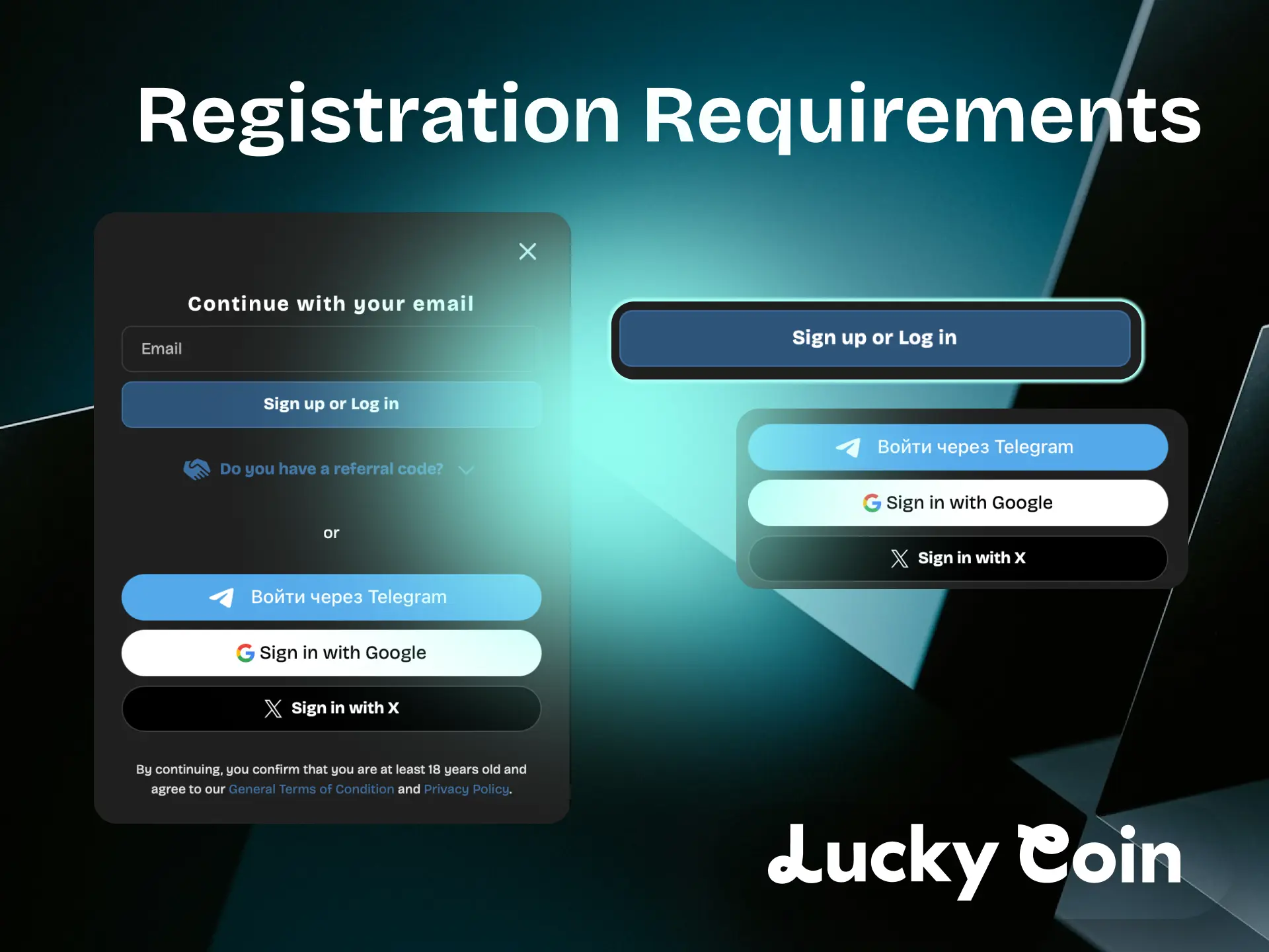Registration requirements for Lucky Coin casino players