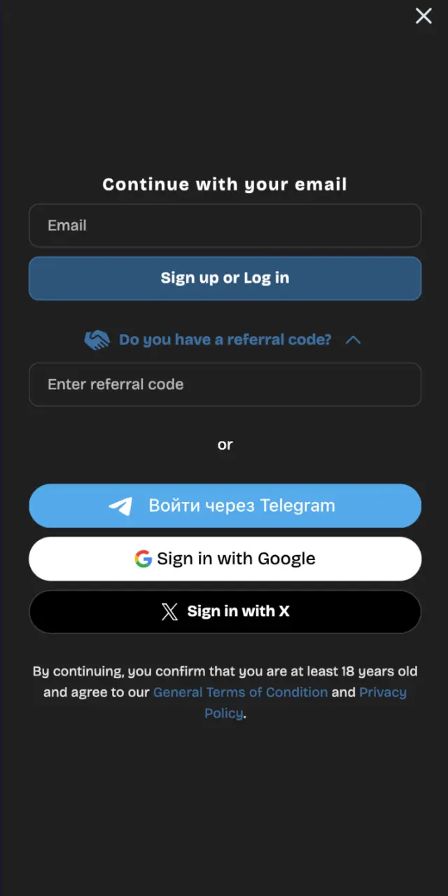 Registration form on Lucky Coin for creating your new account and claiming welcome bonuses.