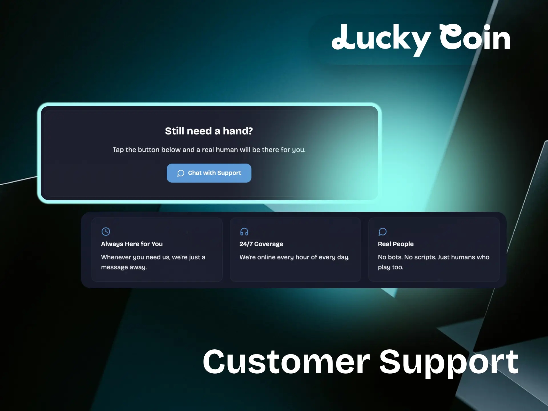 Customer support channels at Lucky Coin casino